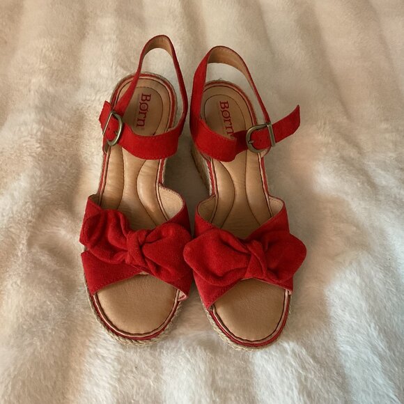 Born suede leather wedge espadrilles women's size 9 - Picture 2 of 7